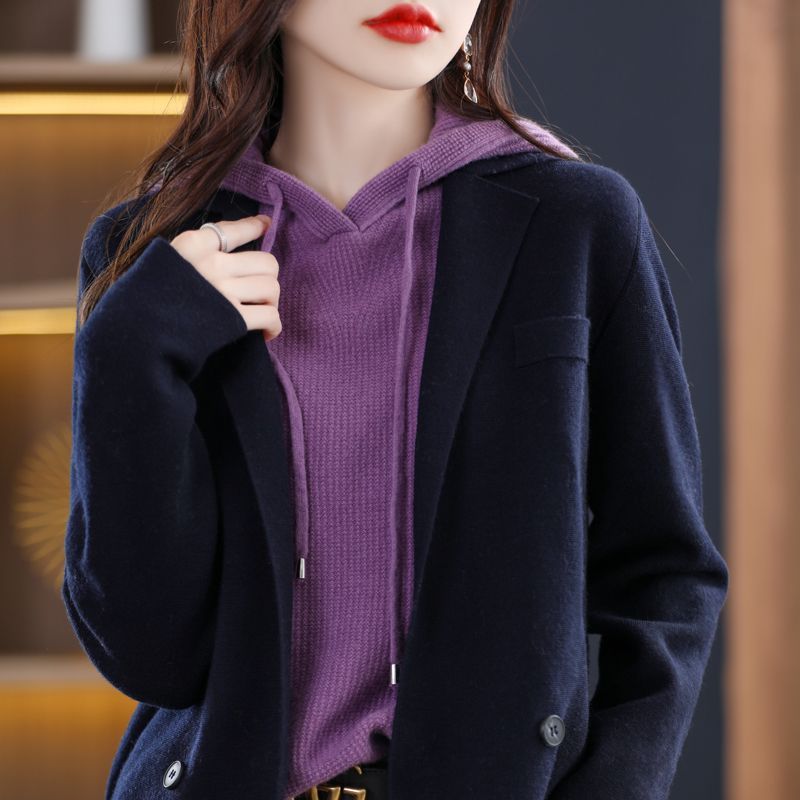 Womens Casual Loose-fitting Solid-color Knit Cardigan - Image 3