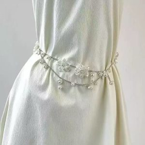 Ultra-girly Tassel Flower Pearl Waist Chainexclusive High-end Accessory For Stylish Waist Adornment