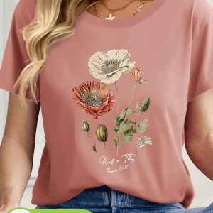Womens Floral Print Short Sleeve T-Shirt