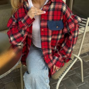 Retro Plaid Loose-fitting Versatile Shirt Jacket