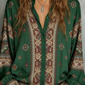 Ethnic Style Loose Long-sleeved Shirt