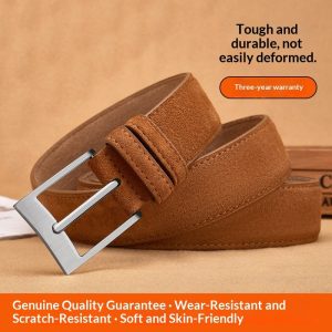 Wear-resistant Scratch-proof Pin-buckle Belt A Vintage Suede Casual And Business Waistband For Trousers
