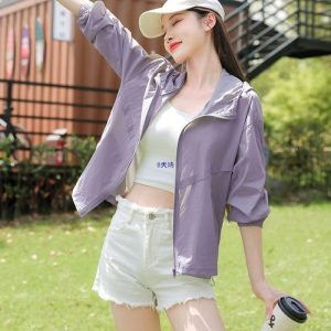 Versatile Womens Lightweight Breathable Sun-protective Top For Summer