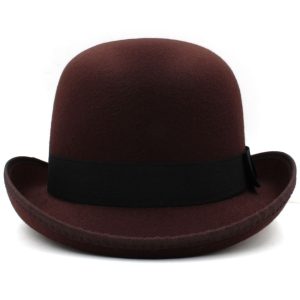 Versatile Round-crown Wool Felt Hat For Men With A Classic British Flair