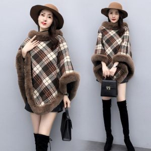 Leopard-print Thickened Velvet Oversized Cloak