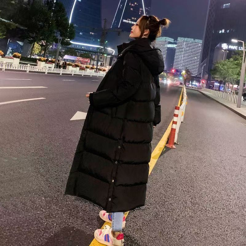 Long Instagram-hit Versatile Chic Casual Minimalist Padded Warm Hooded Cotton-padded Coat - Image 4