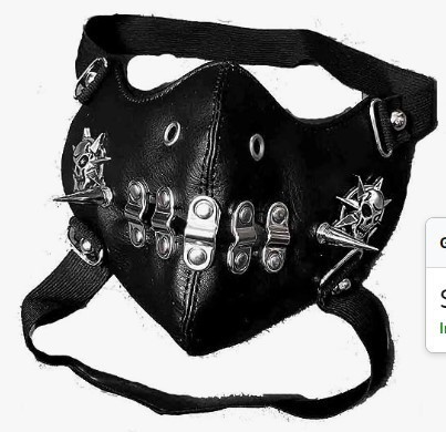 Skull Riding Leather Black Half Face Mask - Image 3