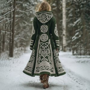 Long Loose-fitting Hooded Coat With A 3D Digital Print