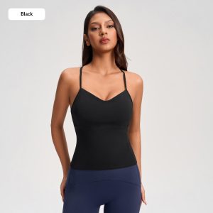 Womens Yoga Tank Top With Thin Straps For A Beautiful Back Base Layer