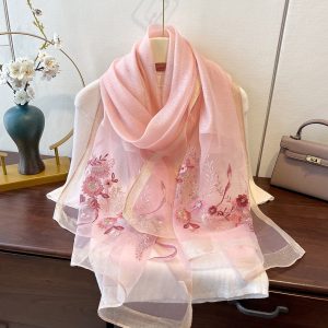 Fashionable Embroidered Long Jacquard Wrap Scarf