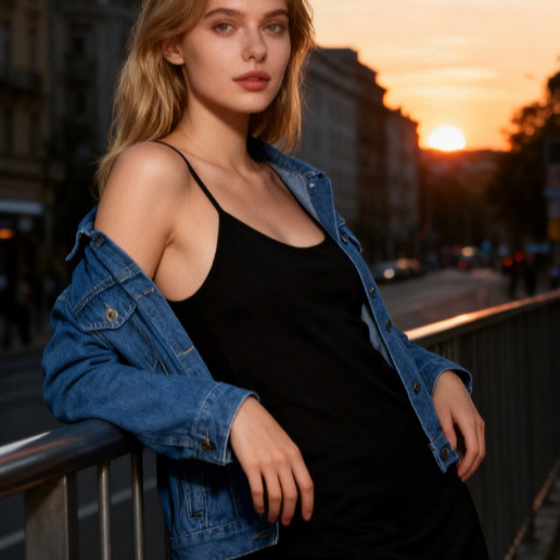 Womens Blue Slim-Fit Washed Denim Jacket - الصورة 2