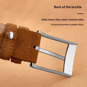 Wear-resistant Scratch-proof Pin-buckle Belt A Vintage Suede Casual And Business Waistband For Trousers