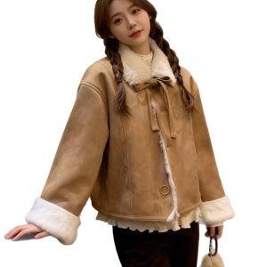 Thickened Lambswool Short Cotton Coat