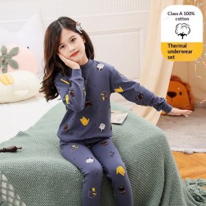 100 Cotton Underwear Set Autumn Tops And Pants Base-layer Shirts