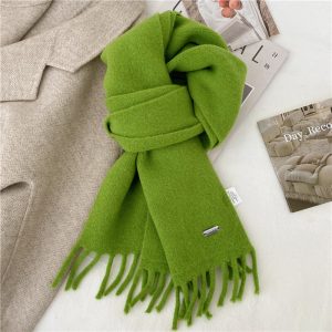 Winter Retro High-End All-Match Solid-Color Scarf