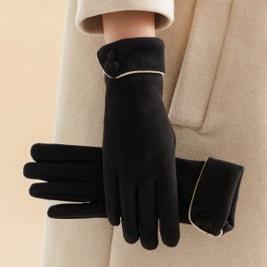Women's Fleece-lined Warm Graceful Bow Gloves
