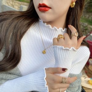 Stylish Base Layer Sweater Thickened Knit Top For Fall And Winter