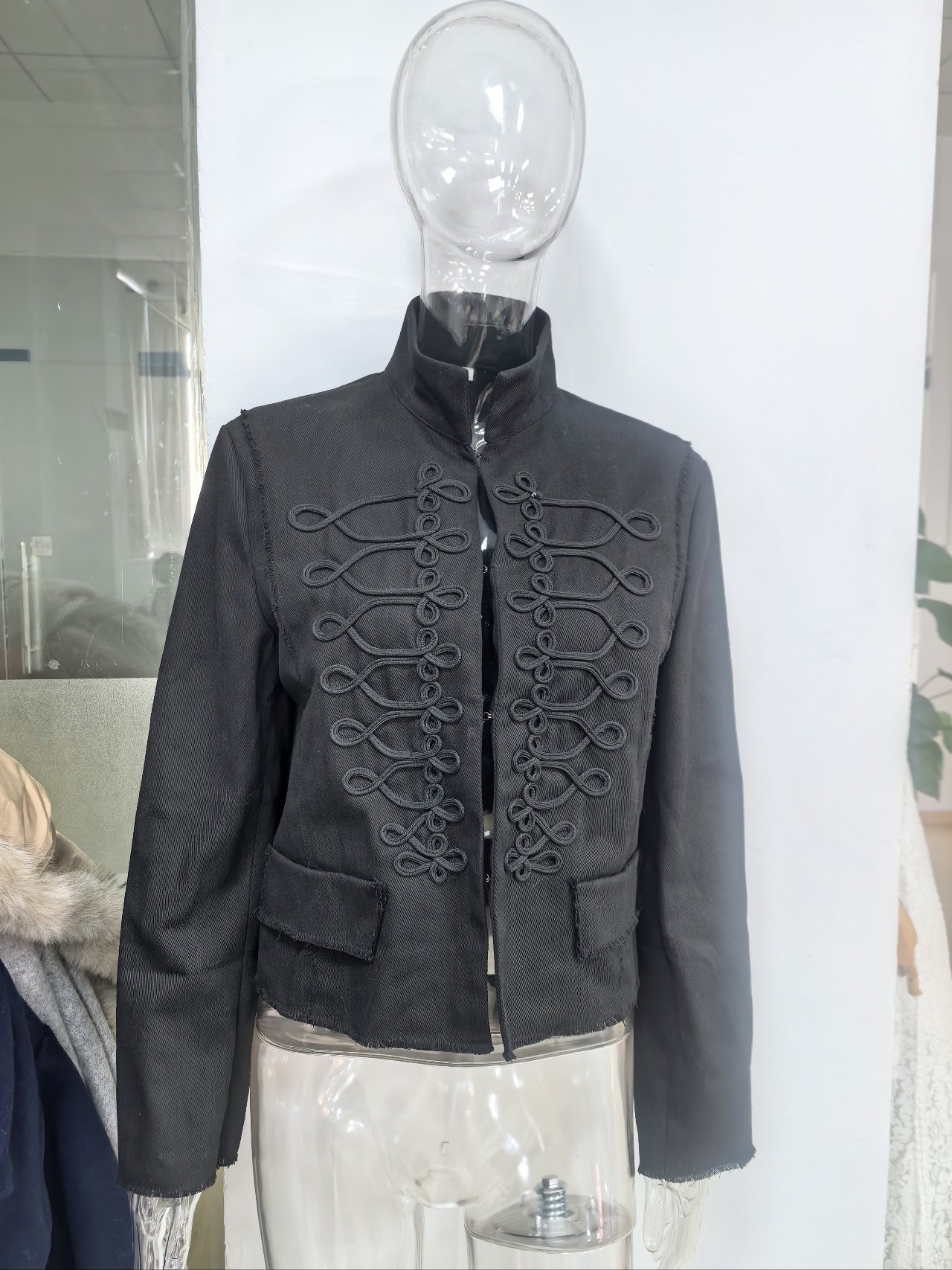 Womens Retro Stand Collar Button-Placket Short New Chinese-Style Jacket - Image 6