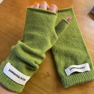 Winter Warm Faux Cashmere Knitted Fingerless Mittens