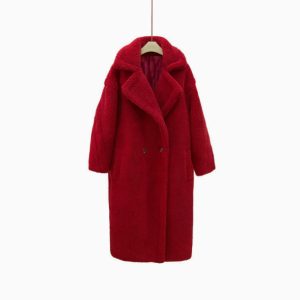 Caterpillar-style Long Coat Women's Faux Fur Jacket