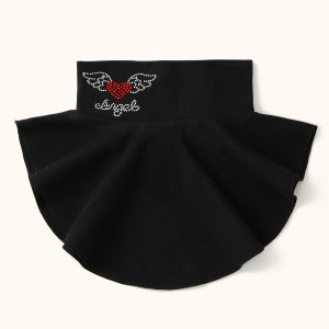 Polyester Diamond-embellished Bow Neck Scarf Woman