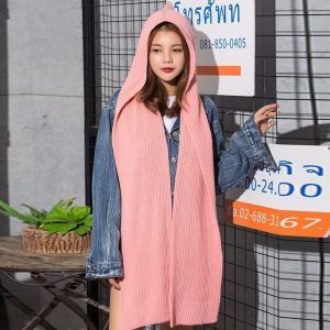 Versatile Solid-color Knitted Wool Scarf Stylish And Warm Neck Warmer