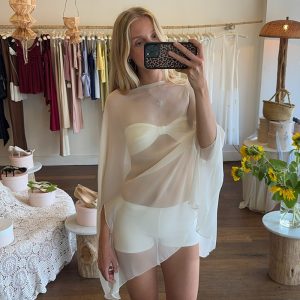 Loose-Fitting, Versatile Plus-Size Womens Chiffon Pullover Tunic