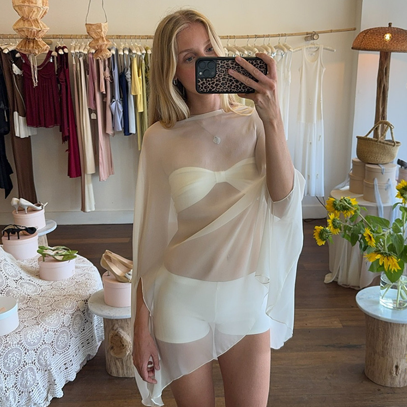 Loose-Fitting, Versatile Plus-Size Womens Chiffon Pullover Tunic - الصورة 2