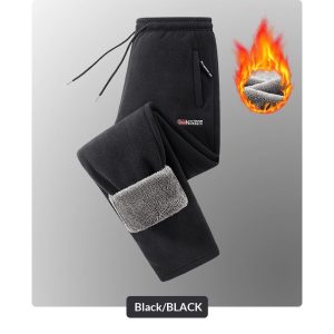 Men New AutumnWinter Fleece Lined Padded Norwegian Style Thermal Pants In American And European Sizes