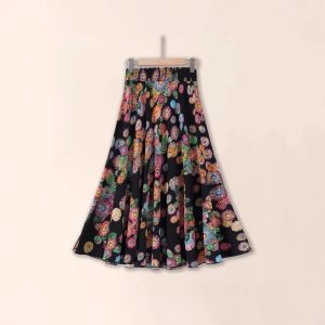 Slimming Pleated Floral Midi Dress