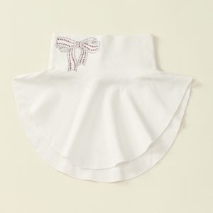 Polyester Diamond-embellished Bow Neck Scarf Woman