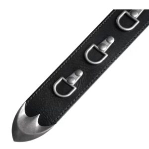 Adjustable Saddle-buckle Leather Belt With Hook-and-loop Fastener