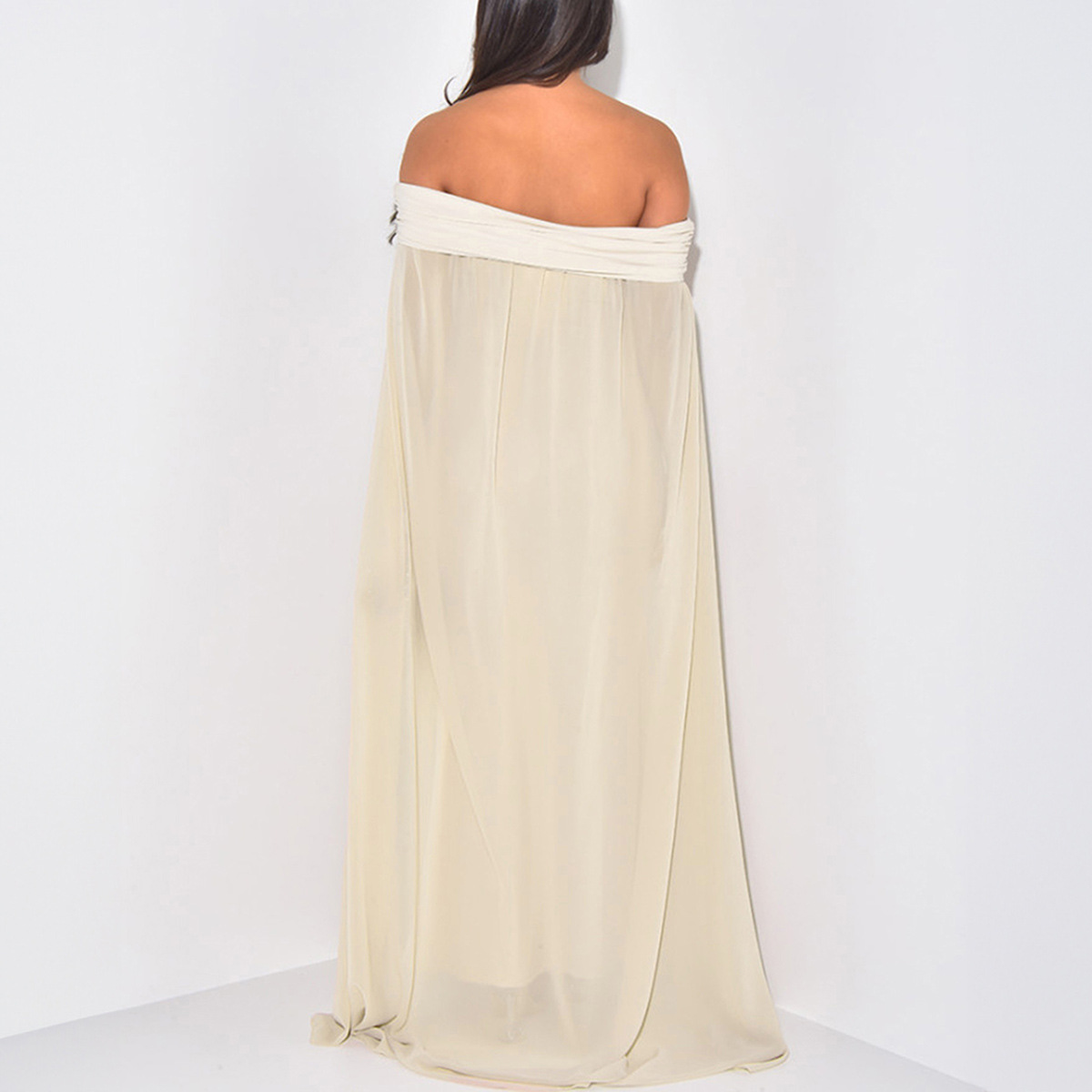 Womens Solid-Color Casual Bodycon Maxi Dress - Image 4