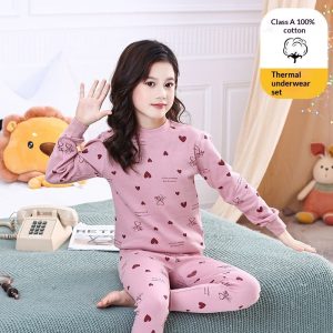 100 Cotton Underwear Set Autumn Tops And Pants Base-layer Shirts