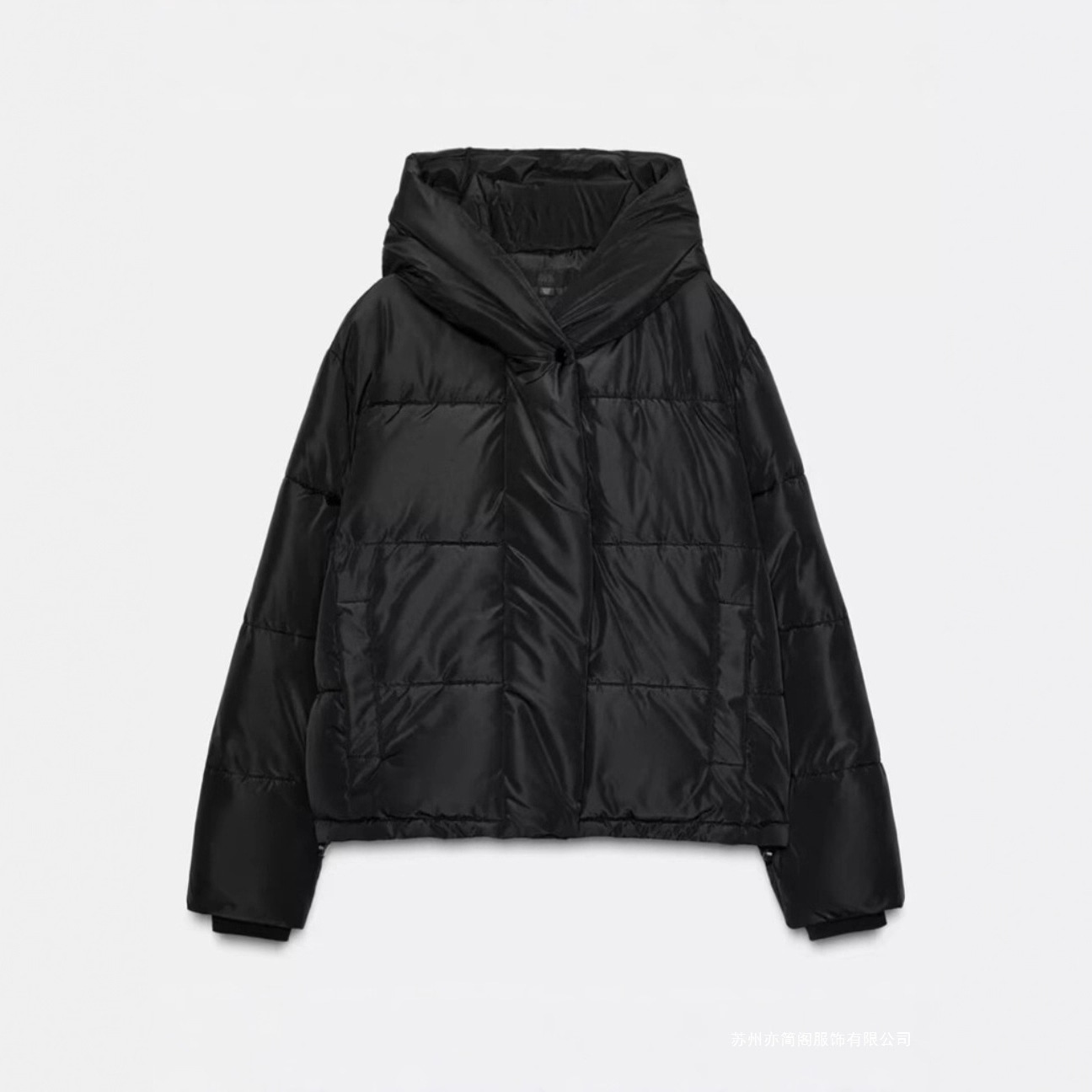 Two-tone Hooded Cotton Padded Jacketcoat - الصورة 2