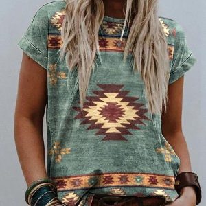Women's Loose And Casual Fashion Fresh Print T-shirt