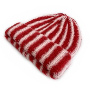 Cat Brothers New Stylish Contrast-color Striped Knit Beaniefashionable Color-blocked, And Warm For Boys And Girls In Fall And Winter