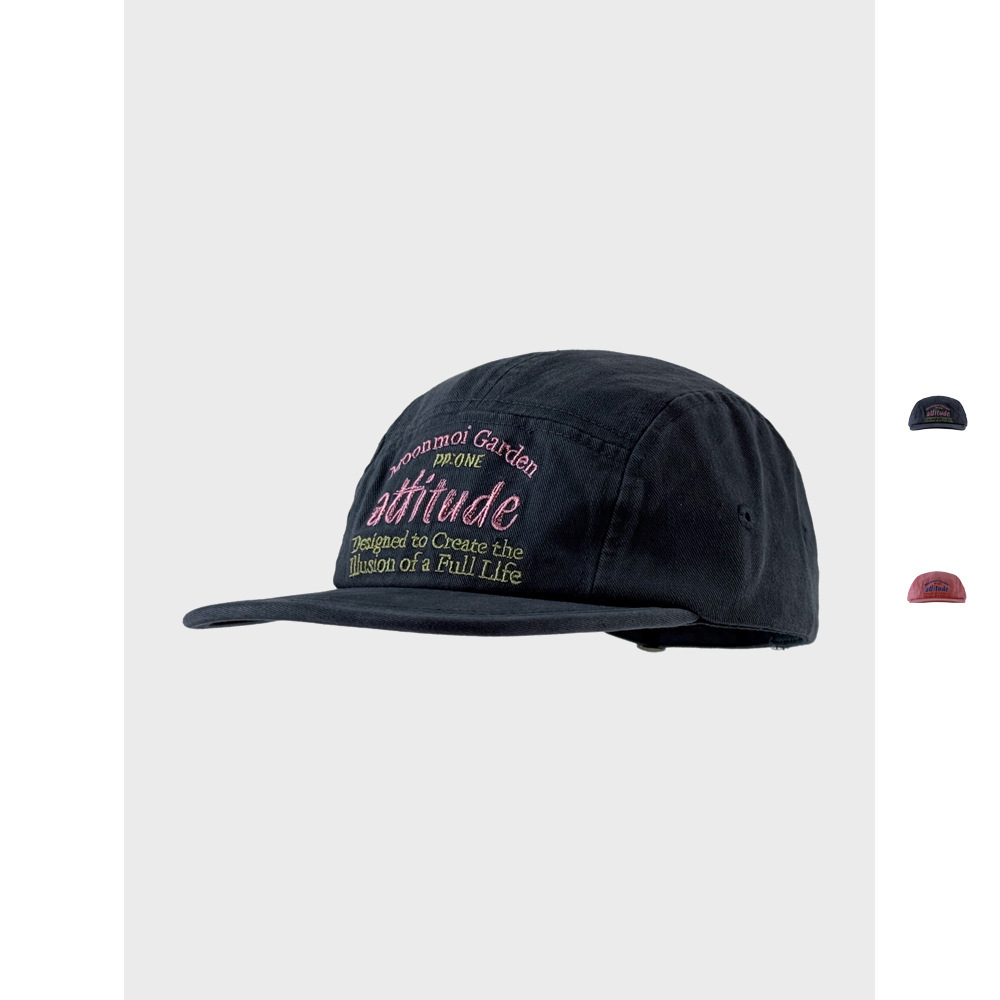 Retro Flat-brim Cap With A Niche Washed-letter Design - Image 2