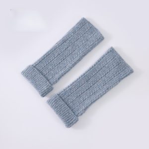 Knitted Fingerless Wool-blend Thermal Knit Gloves