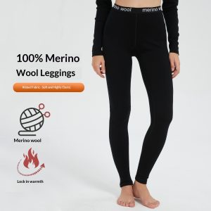 Womens Merino Wool Base-Layer Pants Outdoor Quick-Dry Tights