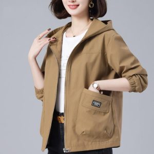 Large Loose Hooded Versatile Casual Age Reducing Jacket