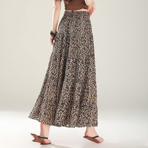 Casual A-line Skirt With An Elastic Waist