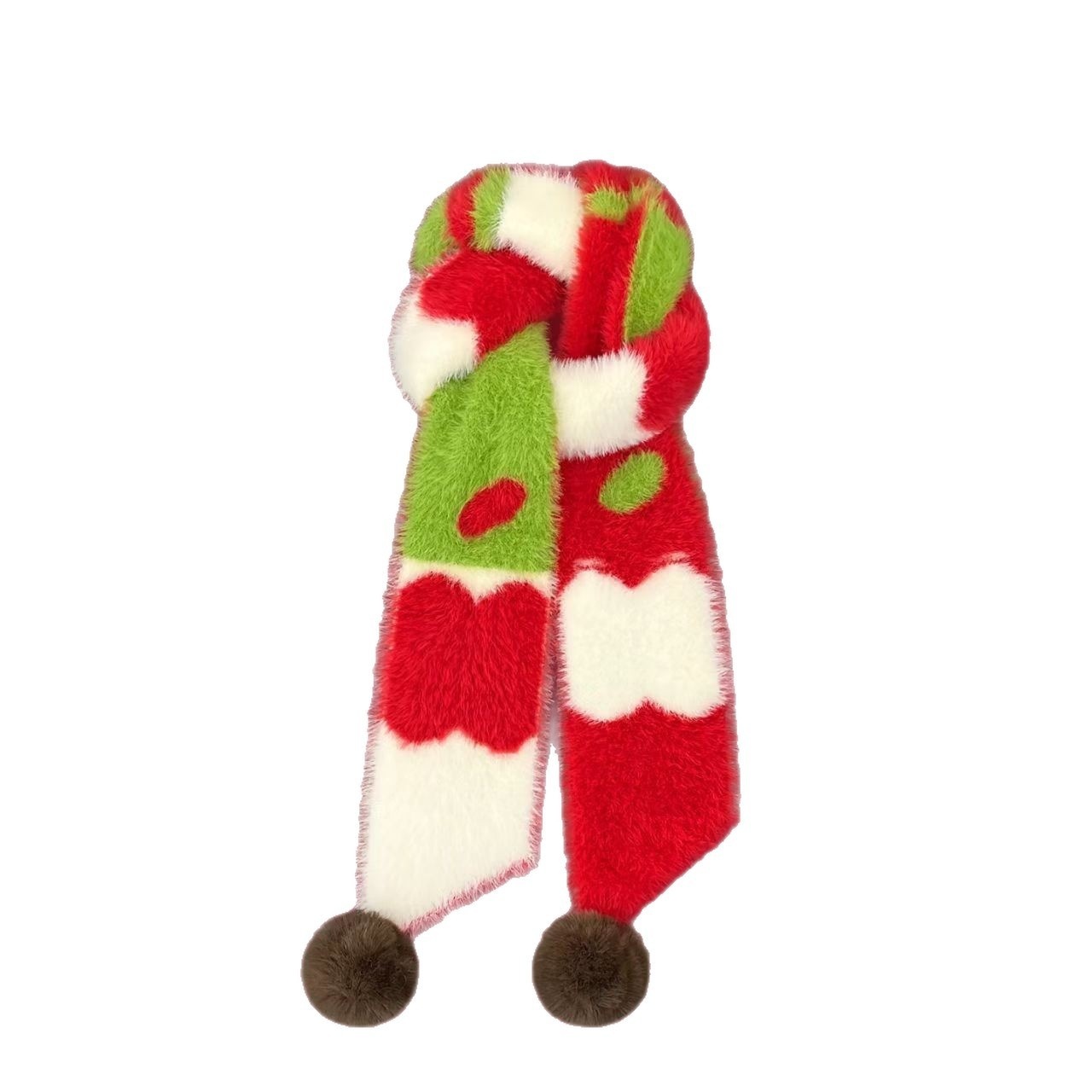 Cute Apple-Shaped Plush Narrow Scarf - الصورة 5
