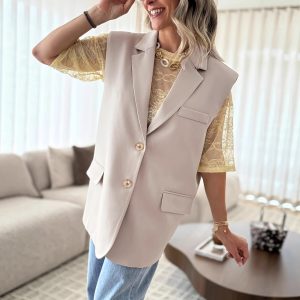 Womens Solid-Color Casual Loose Top Vest