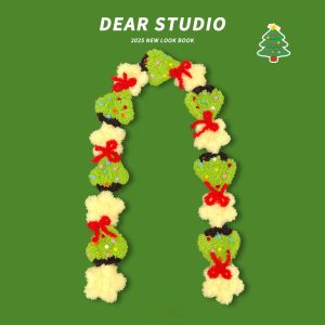 Hand-knitted Coral Fleece Snowman Scarf For Women