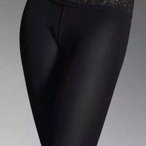Lace Waistband With Goose Down Non-slip Slimming Tights