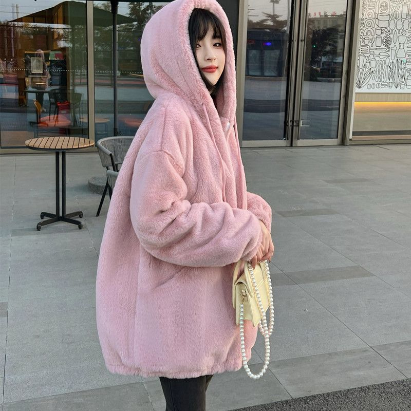 Versatile Stylish Doublesided Plush Womens Padded Coat - الصورة 3