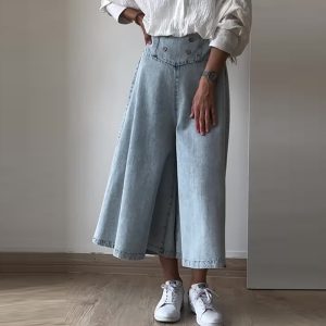 Stylish High-waisted Loose-fit Casual Denim Jeans