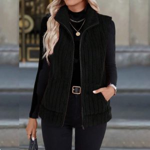 Women's Casual Versatile Lapel Zip Vest Top