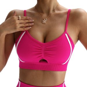 Cross-back High-elasticity Sports Bra With Built-in Chest Pads For Outdoor Running